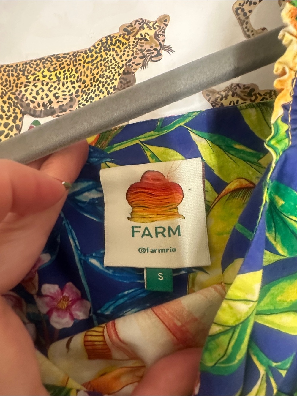 Tropical Farm Rio Yellow & Green Tropical Print Sundress - Size small - Picture 2 of 6